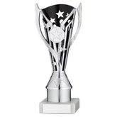 SILVER/BLACK PLASTIC 'FLASH' CUP ASSEMBLED ON MARBLE (1in CEN) - 8in